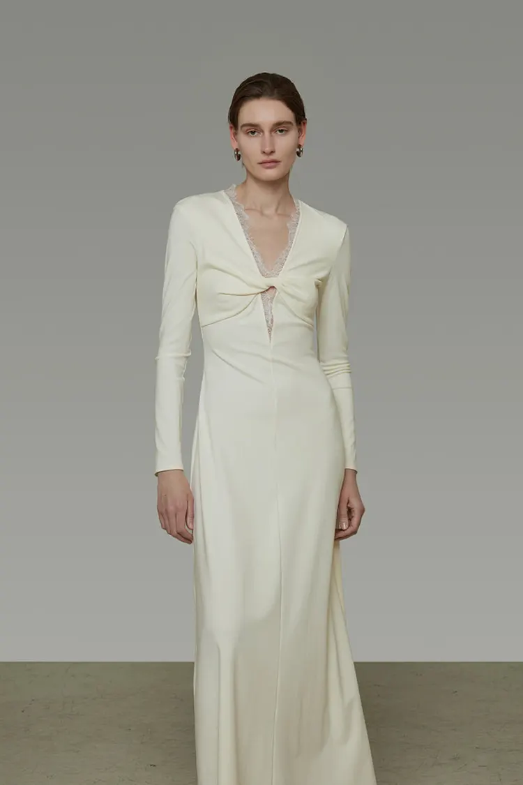 Women's Lace Spliced Maxi Dress