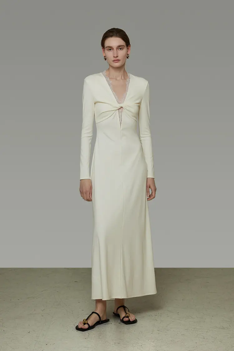 Women's Lace Spliced Maxi Dress