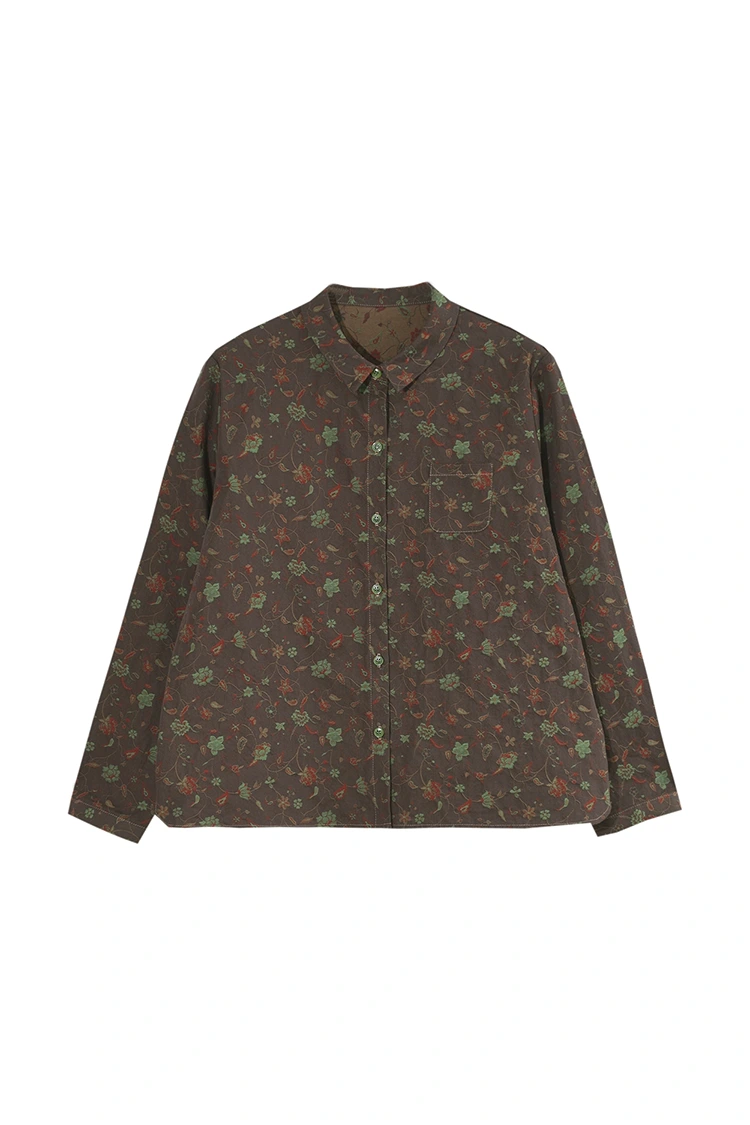 بلوزة نسائية كاجوال بطبعة زهور